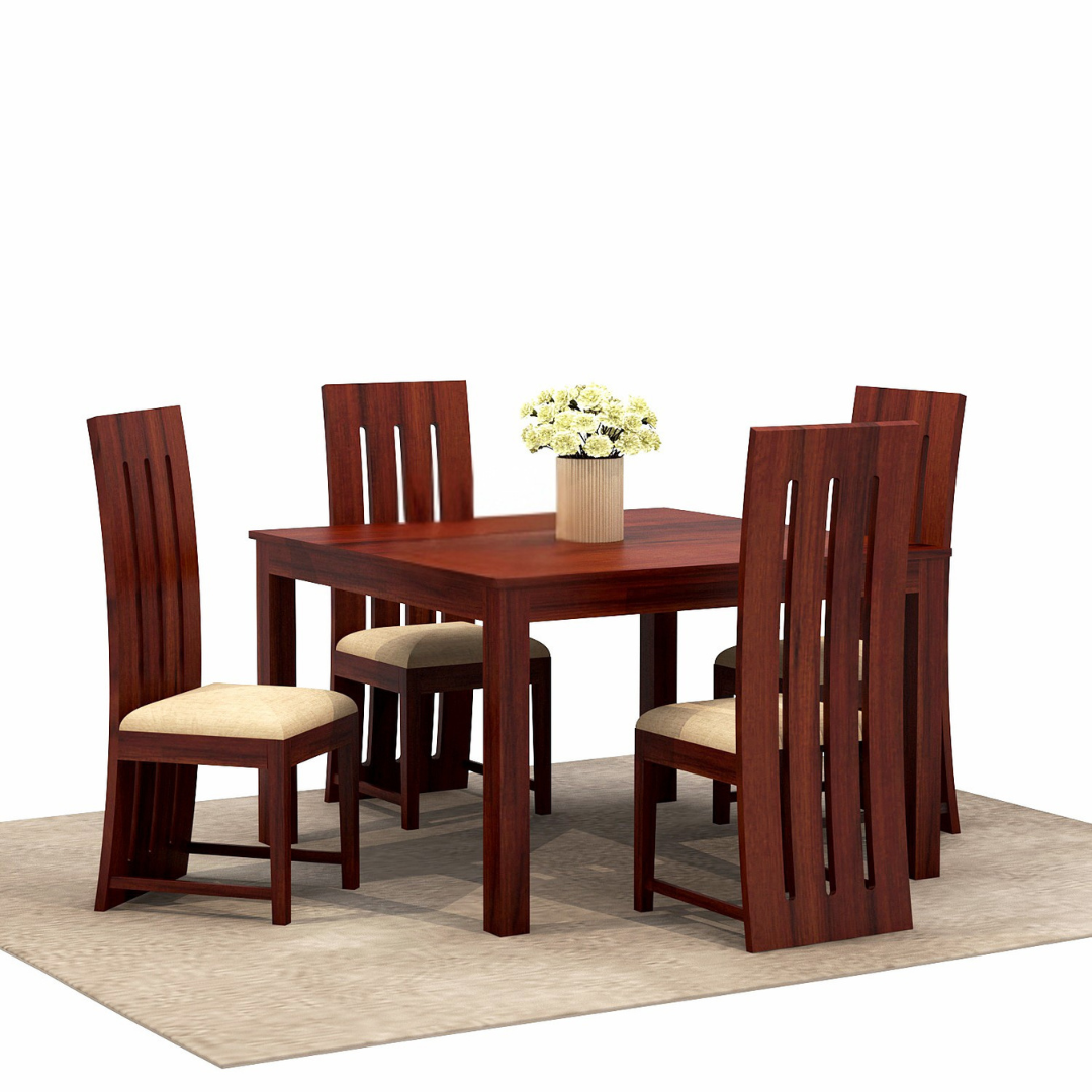 Ergir4 Seater Dining Tabler Set | Mahogany Finish