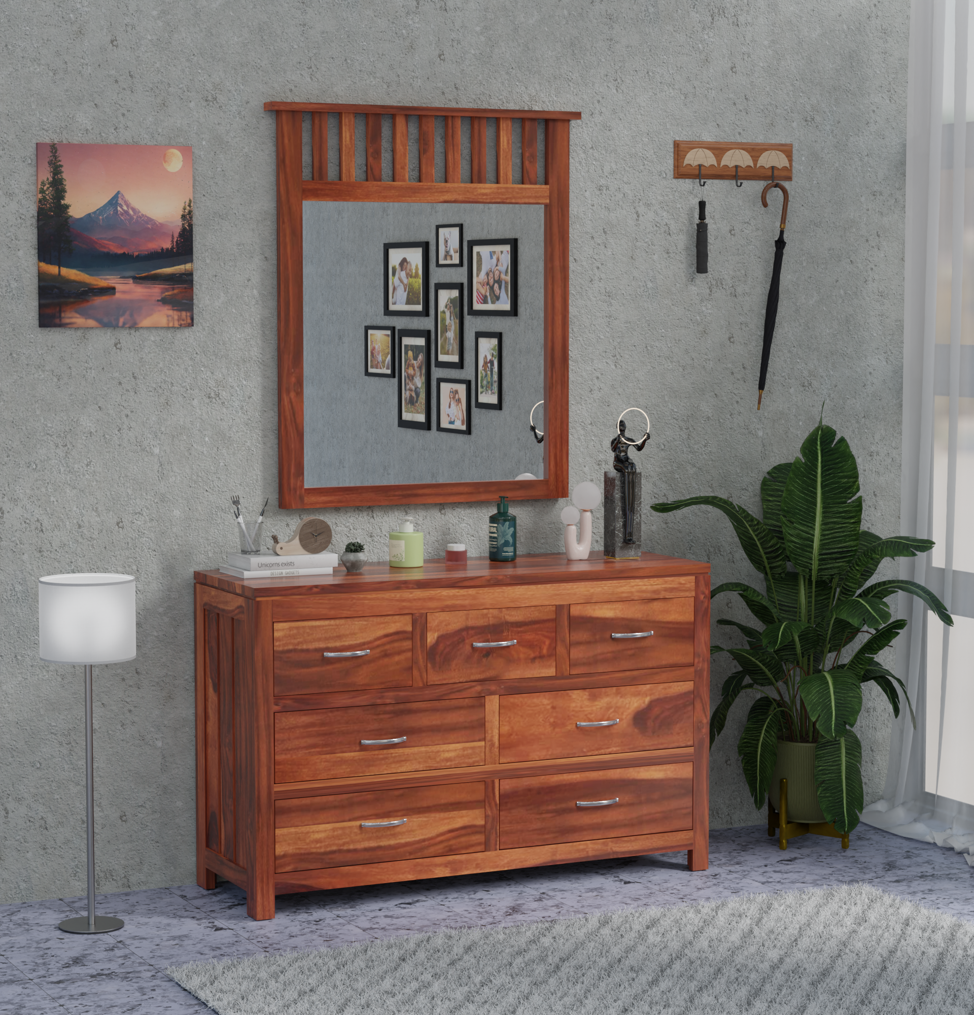 Workora 7 Drawer Dresser with Mirror