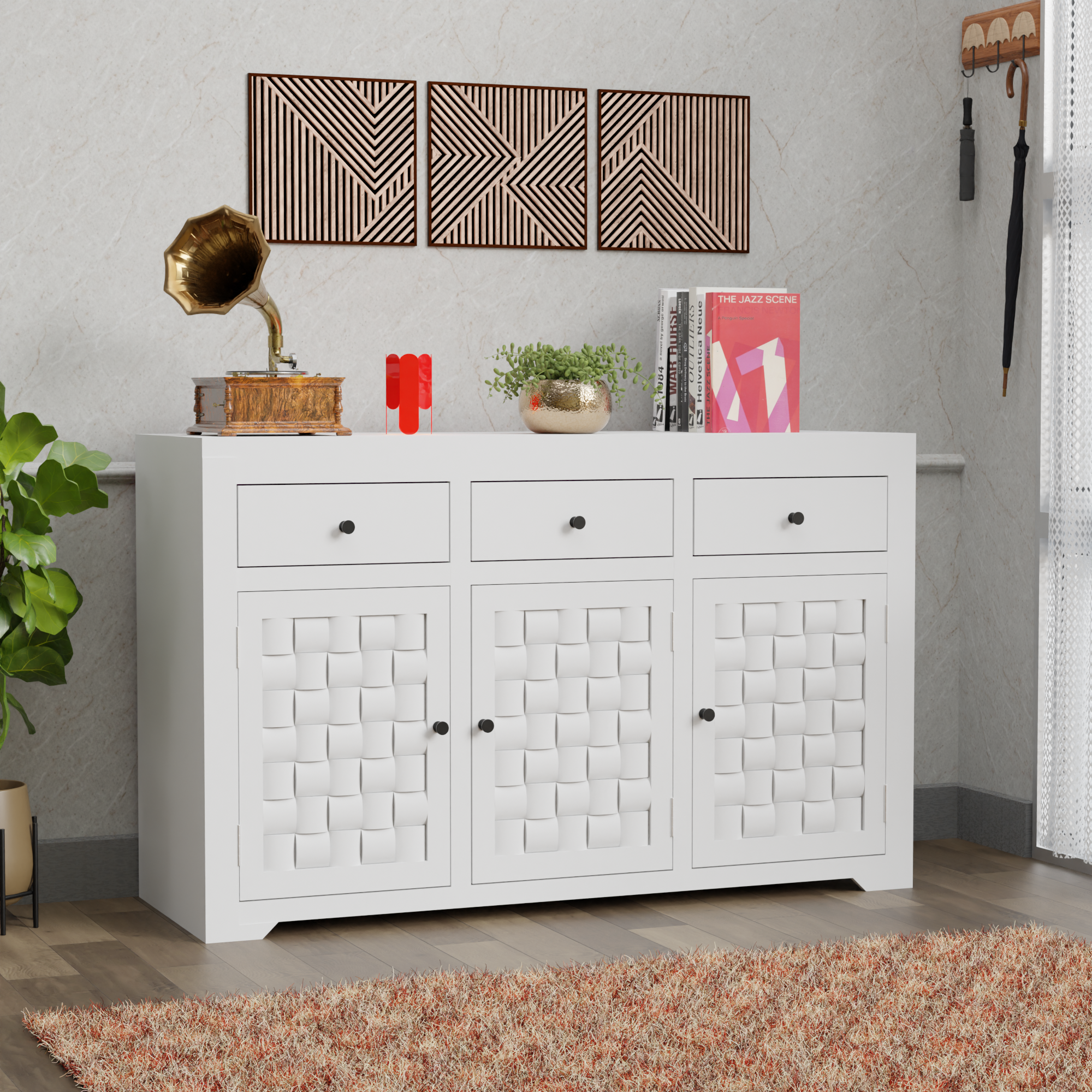 Zenify Niwar Cabinet - White