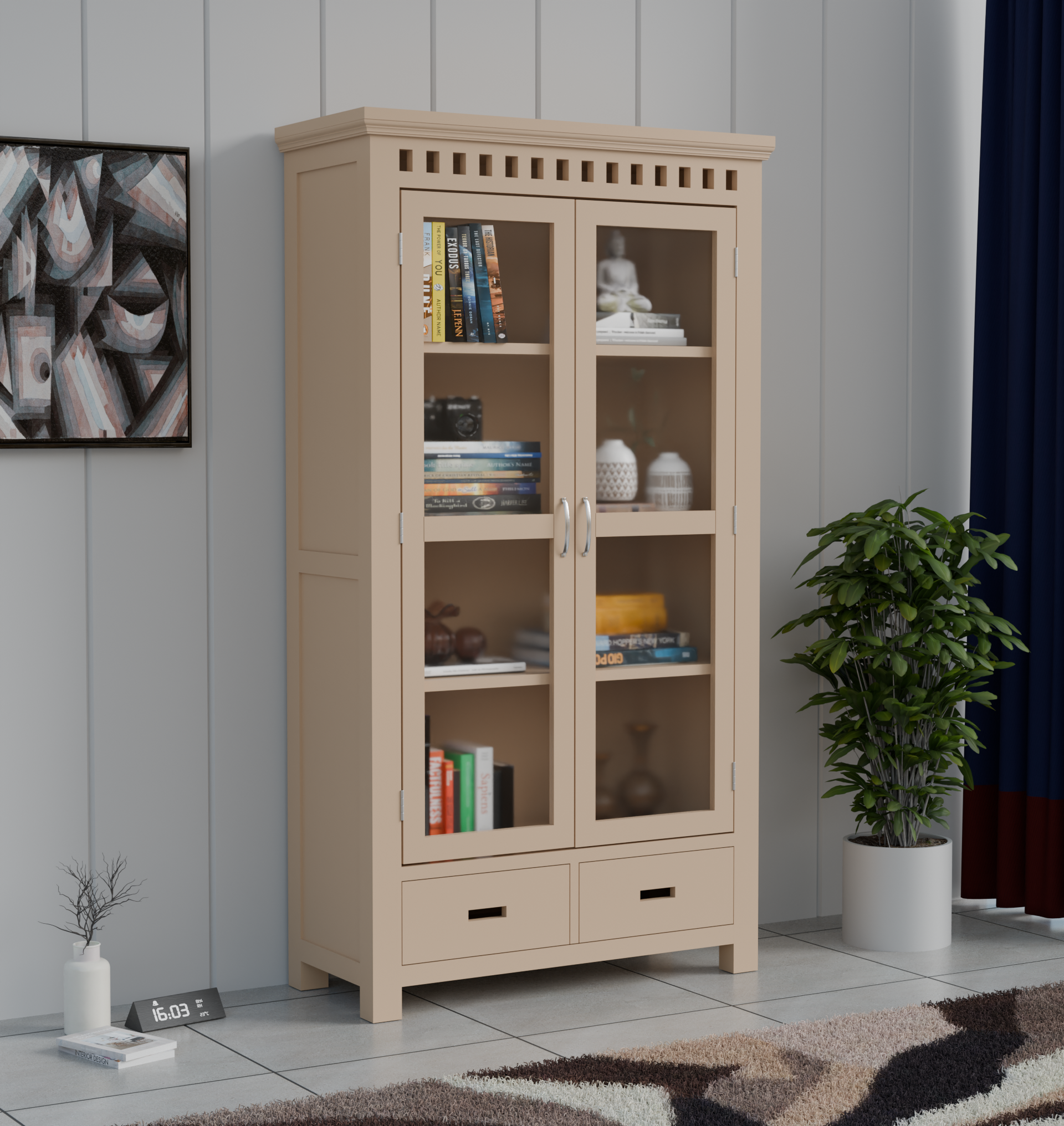 Furnira Wooden Almirah Cabinet