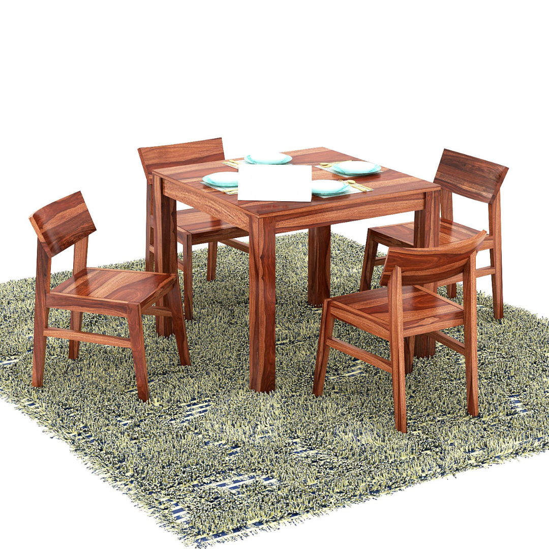 Taskuna 4 Seater Dining Table Set  | Natural Finish