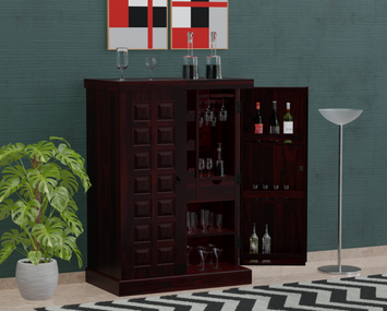 Ergux Bar cabinet | Mahogany Finish