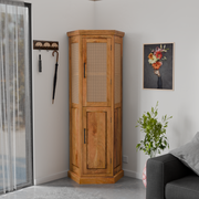 Solid Sheesham Wood Corner Storage Almirah - 3 Years Warranty
