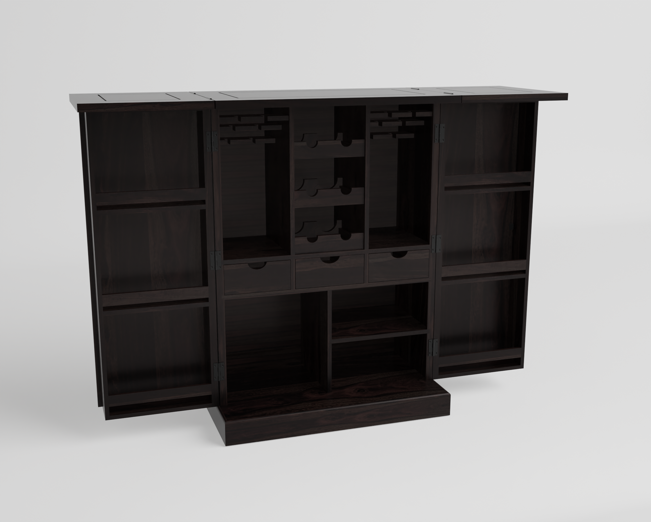 Flexux Bar cabinet | Walnut Finish