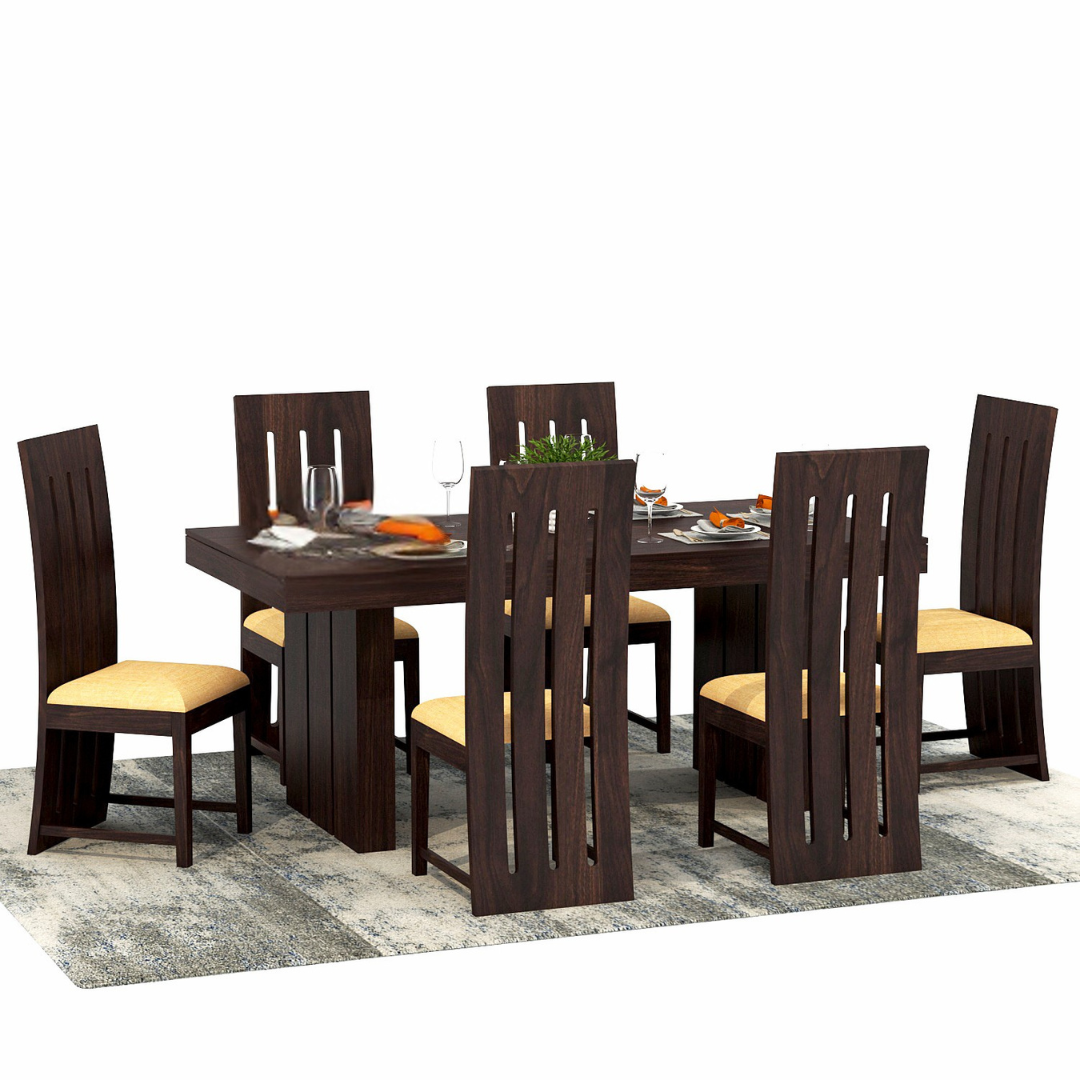 Taskax 6 SeaterDining Table Set | Walnut Finish