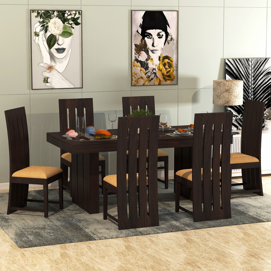 Taskax 6 SeaterDining Table Set | Walnut Finish