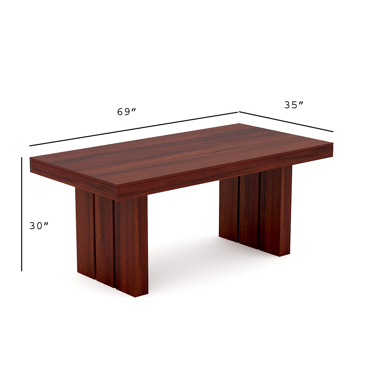 Furnir 6 Seater Dining Table Set | Mahogany Finish
