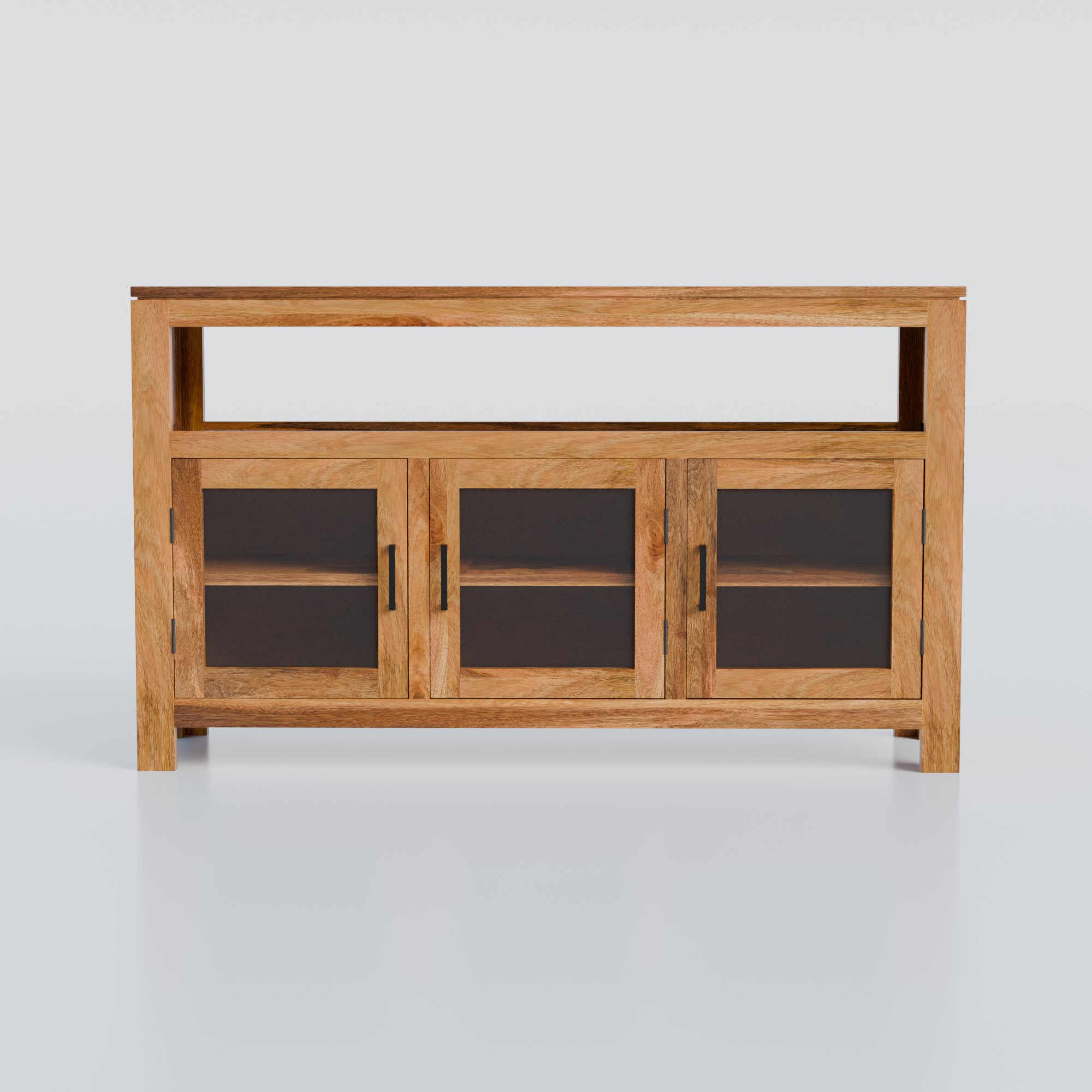 Solid Sheesham Wood Sideboard Cabinet | Honey Finish