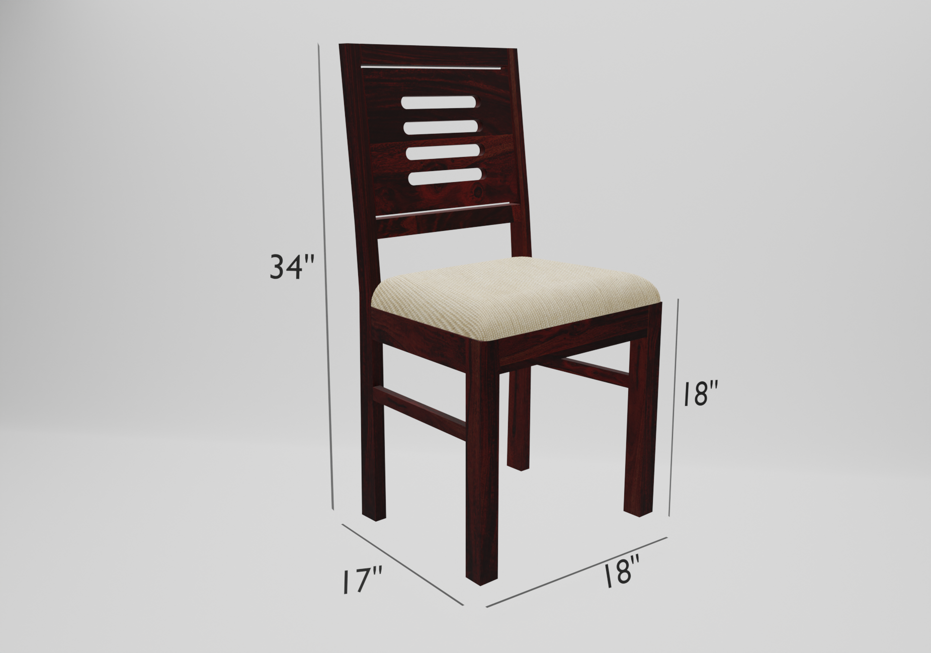 Workax 4 Seater Dining Table Set | Mahogany Finish