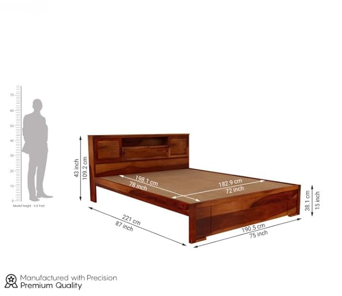 Taskina King Size Bed Without Storage