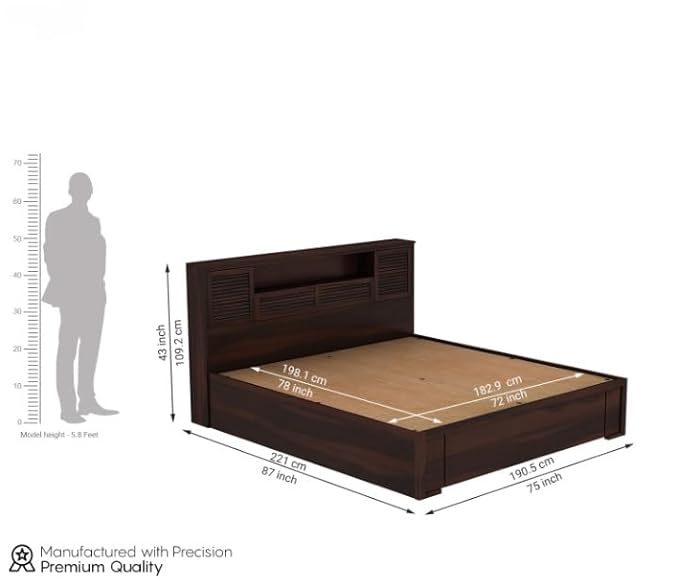 Ergixa King Size Bed with Storage