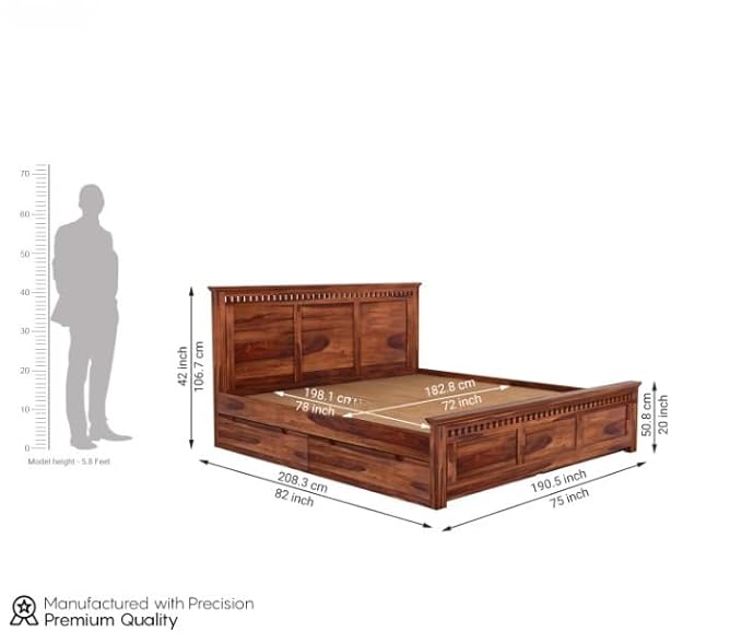 Deskina King Size Bed with Storage