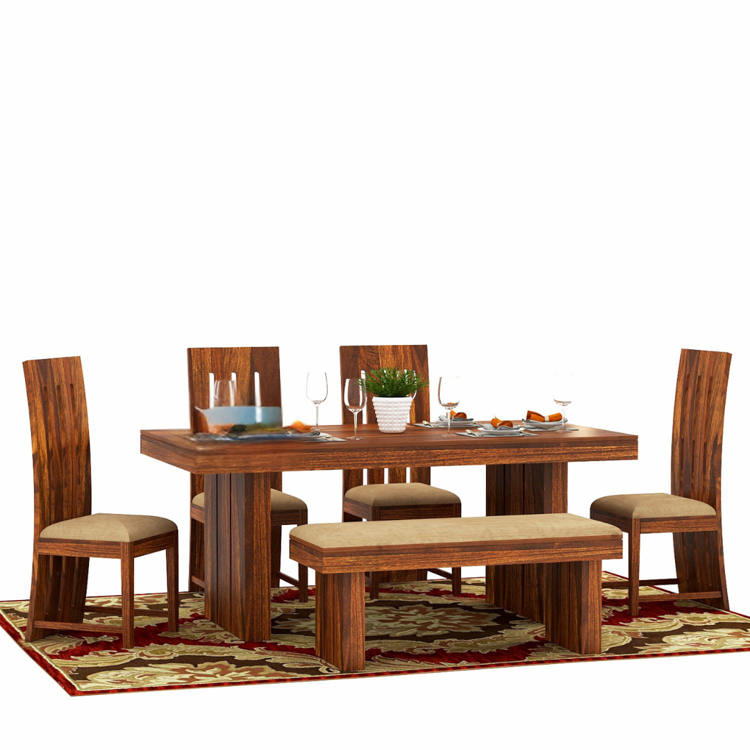 Flexir 6 Seater Dining Table Set | Natural Finish