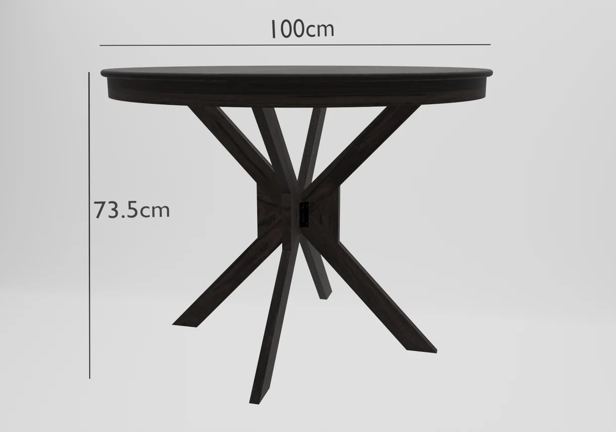 Workix 4 seater Solid Sheesham Wood Round Dining Table Set - 3 Years Warranty