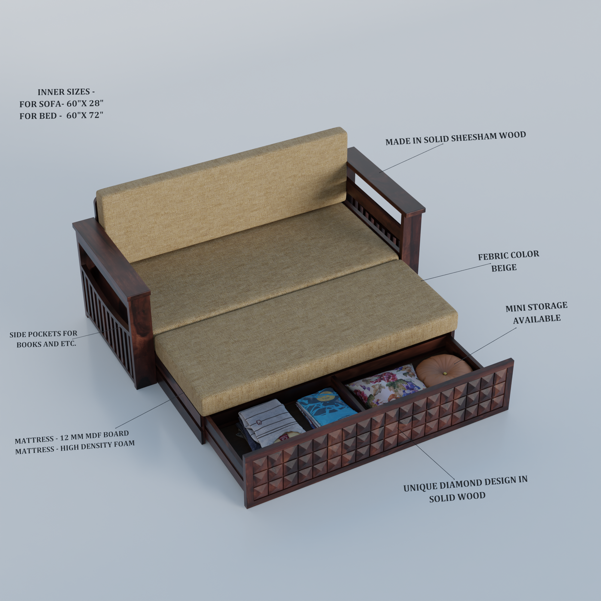 Taskax Sofa Cum Bed