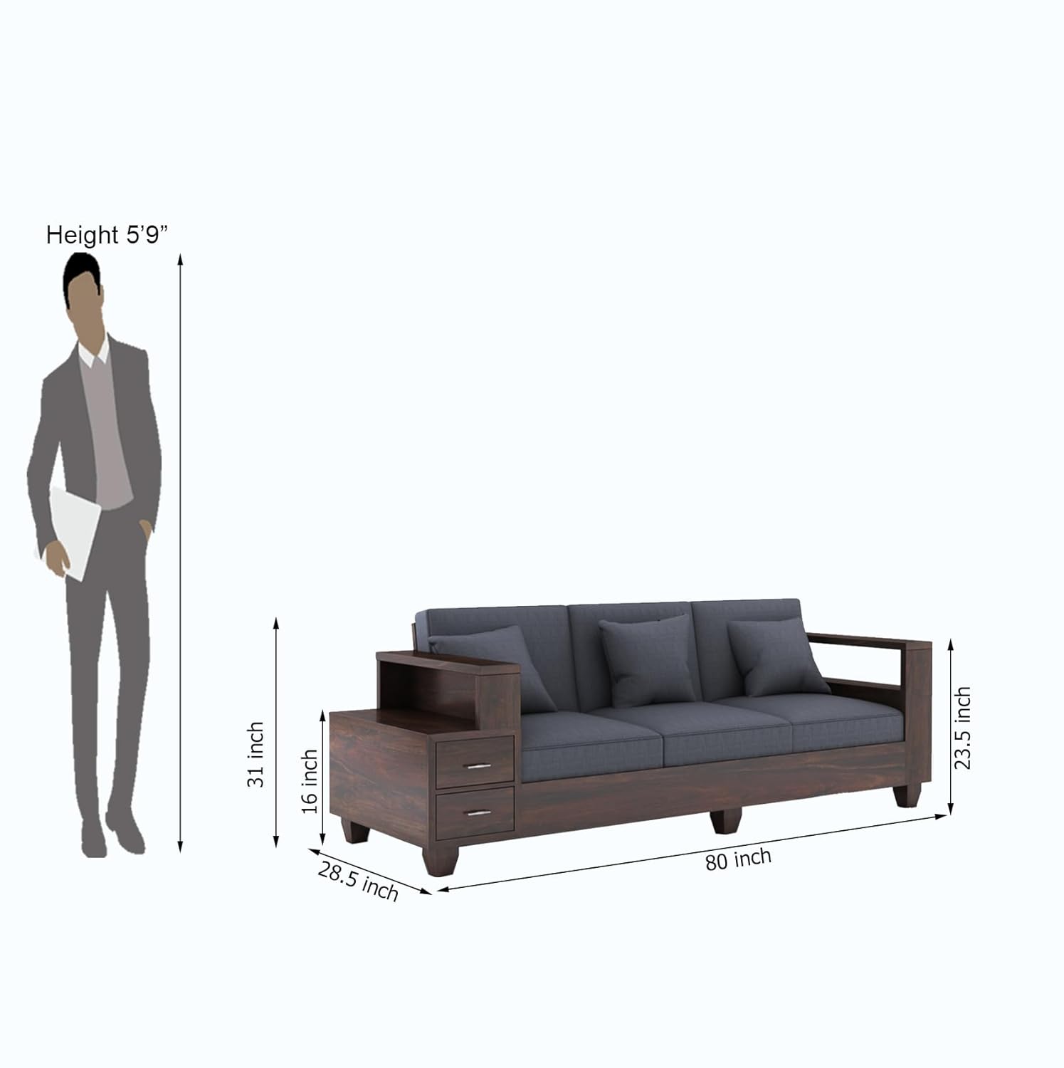 Ergixa 5 Seater Sofa