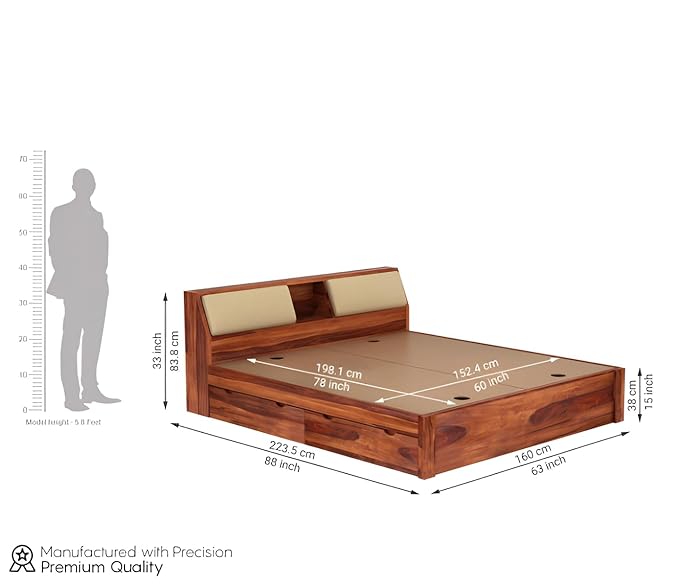 Workino King Size Bed with Storage