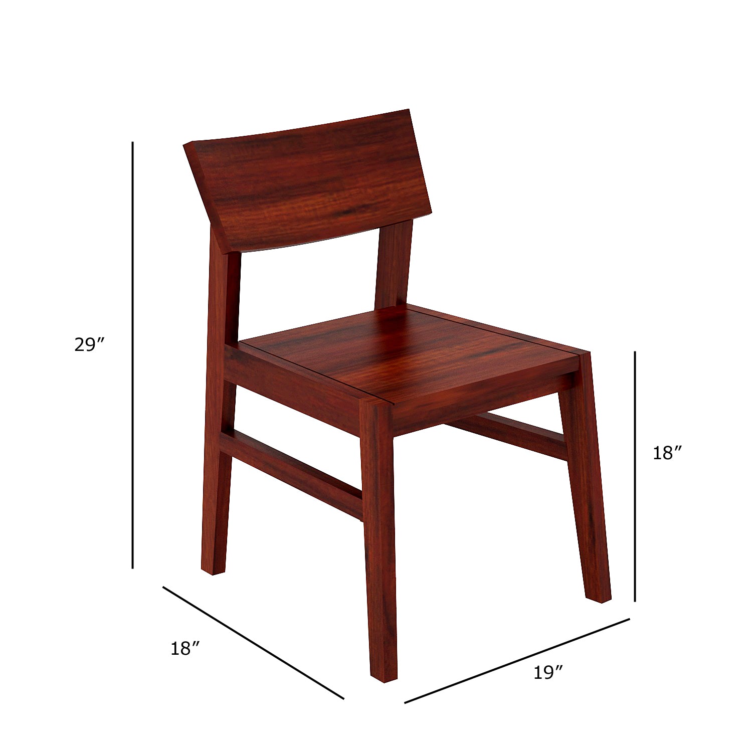 Workor 4 Seater Seater Dining Table Set | Mahogany Finish