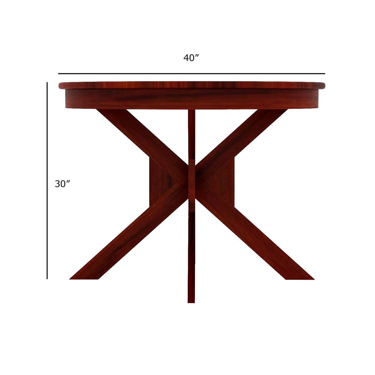 Furnor 4 Seater  Solid Sheesham Wood Round Dining Table Set  - 3 Years Warranty