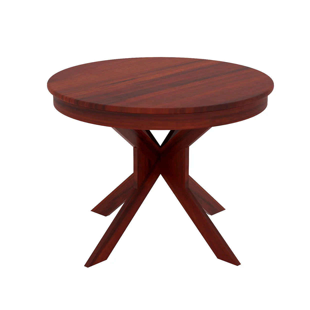 Furnor 4 Seater  Solid Sheesham Wood Round Dining Table Set  - 3 Years Warranty