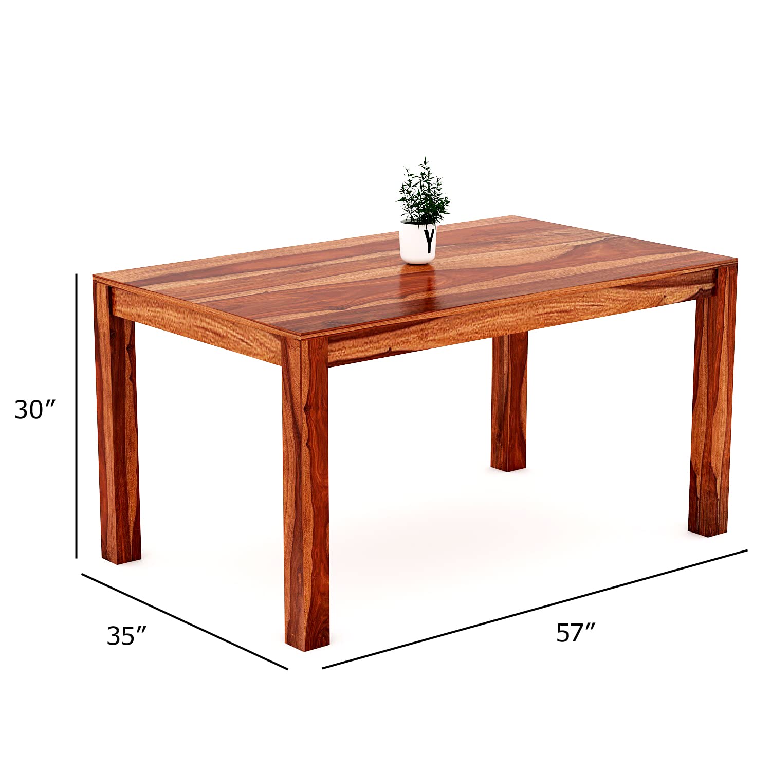 Workiva 6 Seater Dining Table Set  | Natural Finish - 3 Years Warranty