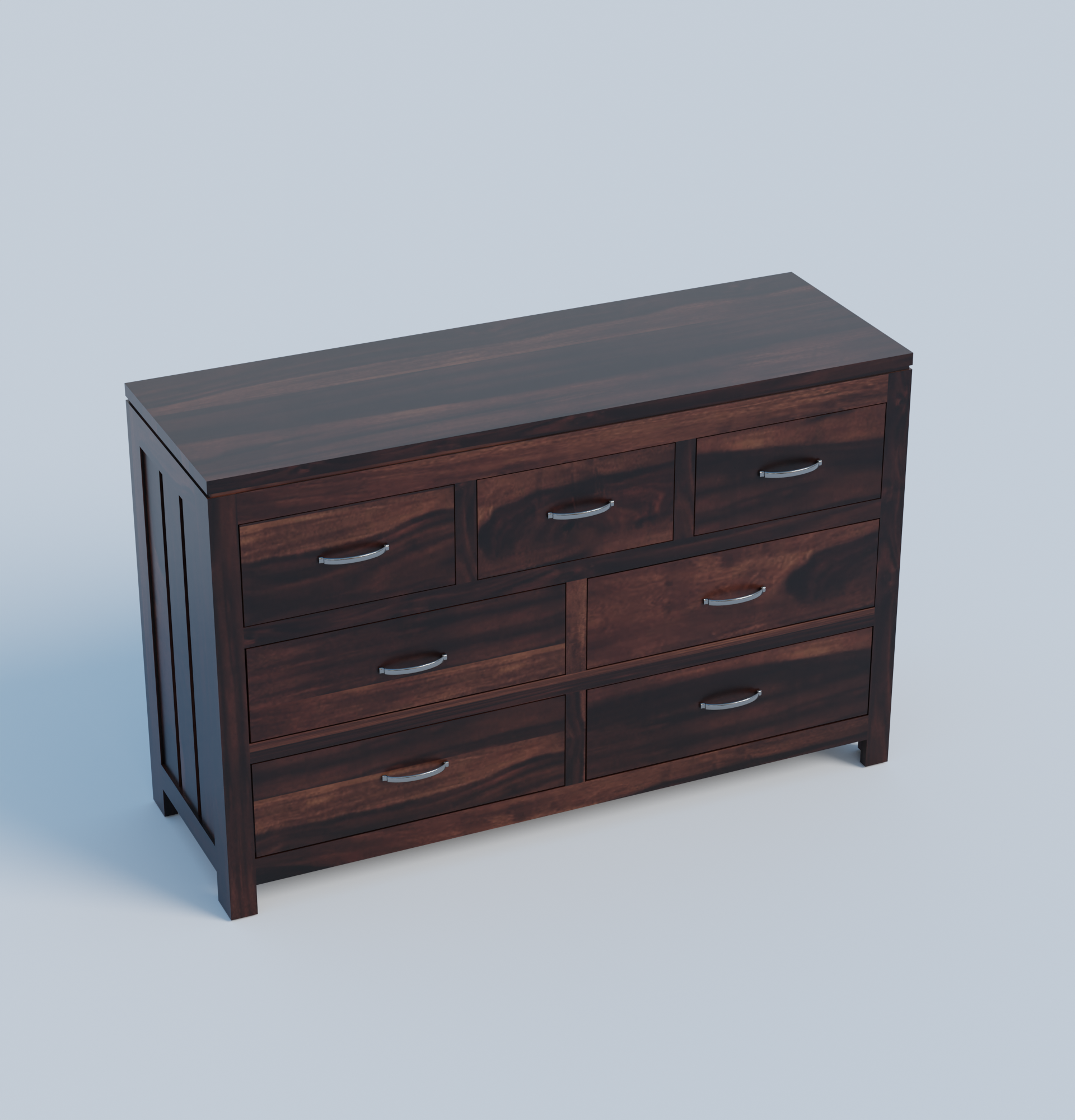 Flexor 7 Drawer Dresser | Walnut Finish