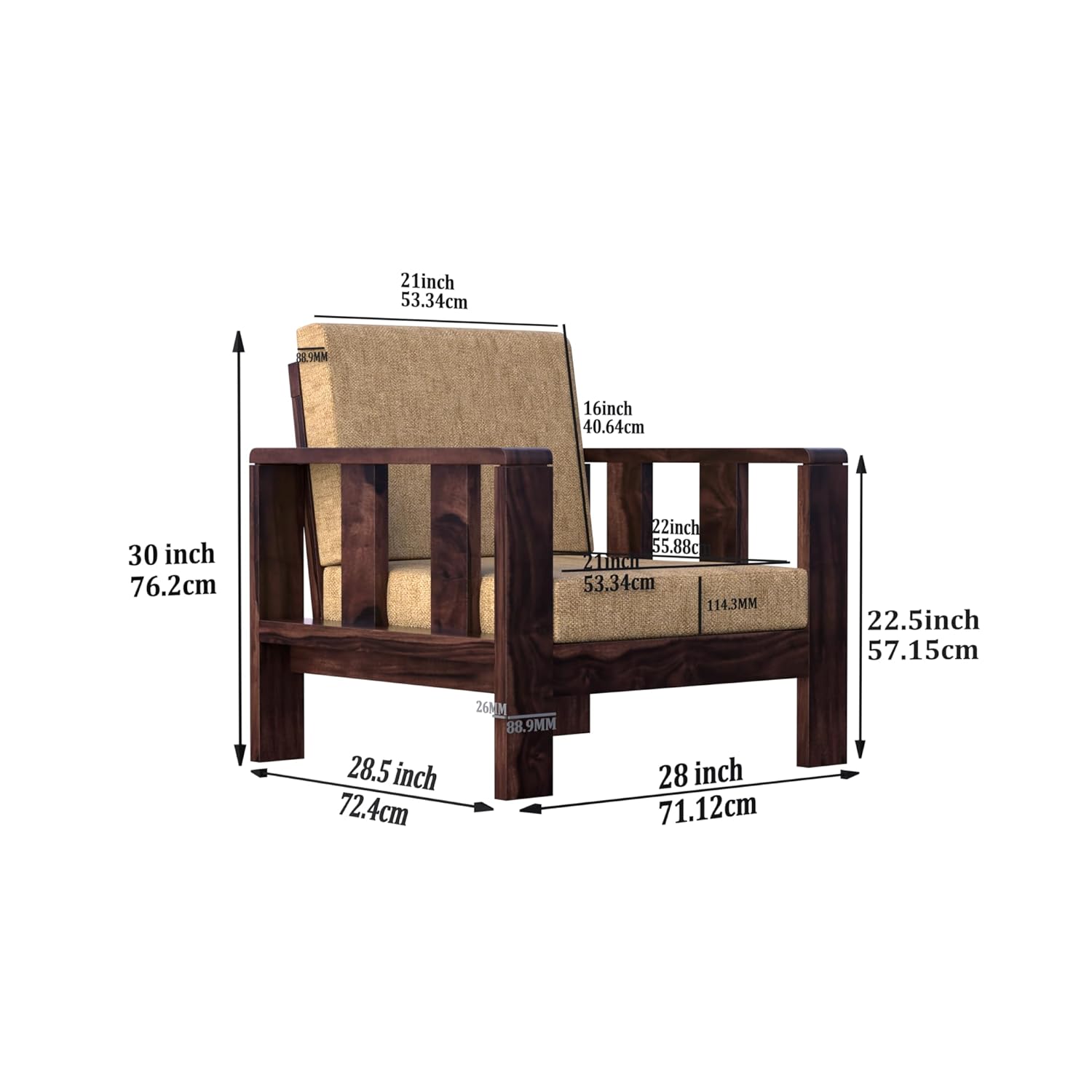 Deskix 6 Seater Solid Sheesham Wood Sofa Set - 3 Years Warranty