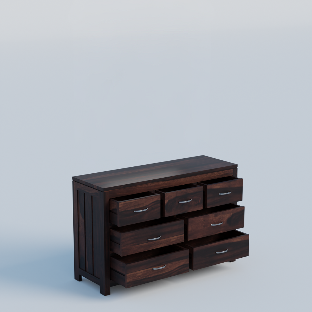 Flexor 7 Drawer Dresser | Walnut Finish