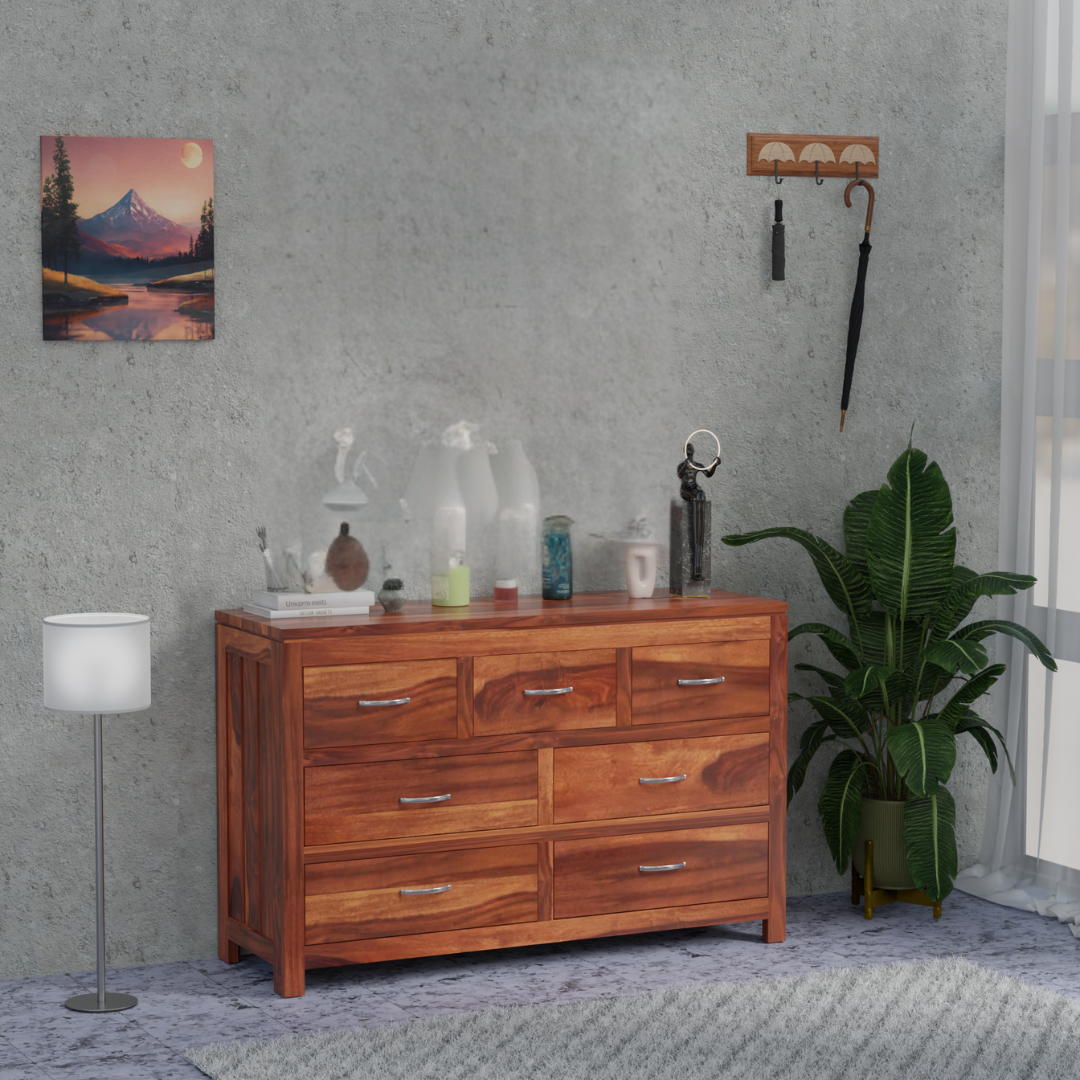 Taskify 7 Drawer Dresser | Natural Finish