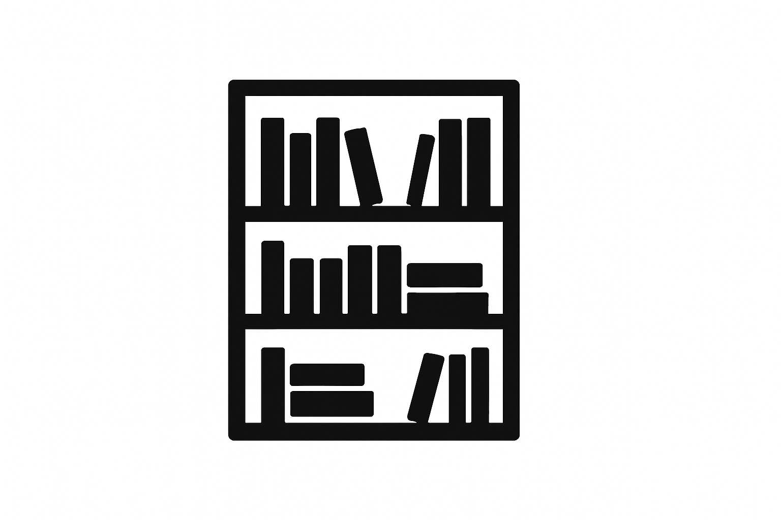 Book shelf icon blak