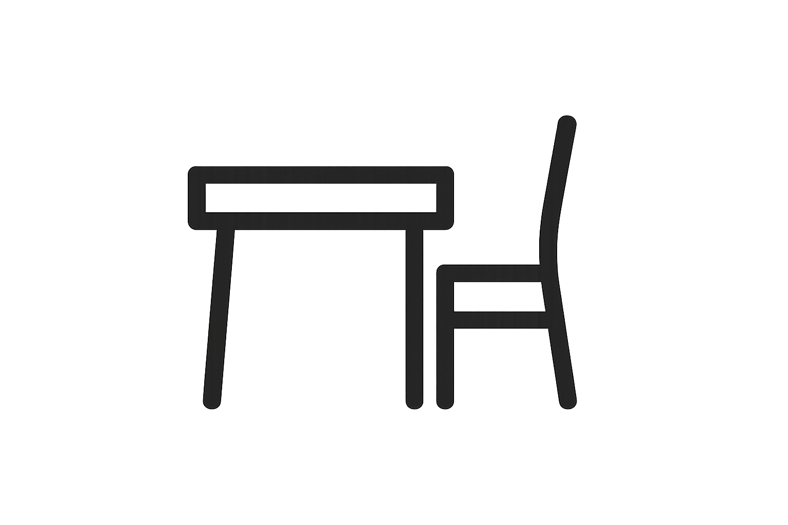Dining Table and chair icon black