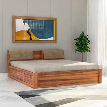 Flexino Solid Wood king size Bed with Storage - 3 Years Warranty